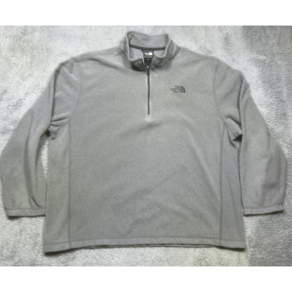 The North Face TKA 100 Glacier Quarter 1/4 Zip Fleece Men's‎ Size 2XL Gray C744